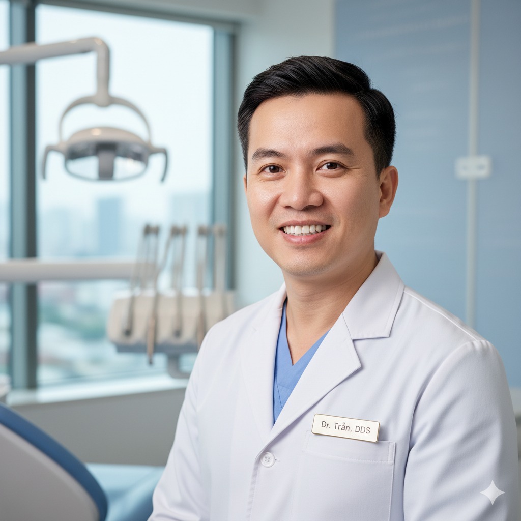 Bác sĩ trao đổi với khách hàng trong phòng tư vấn của phòng khám